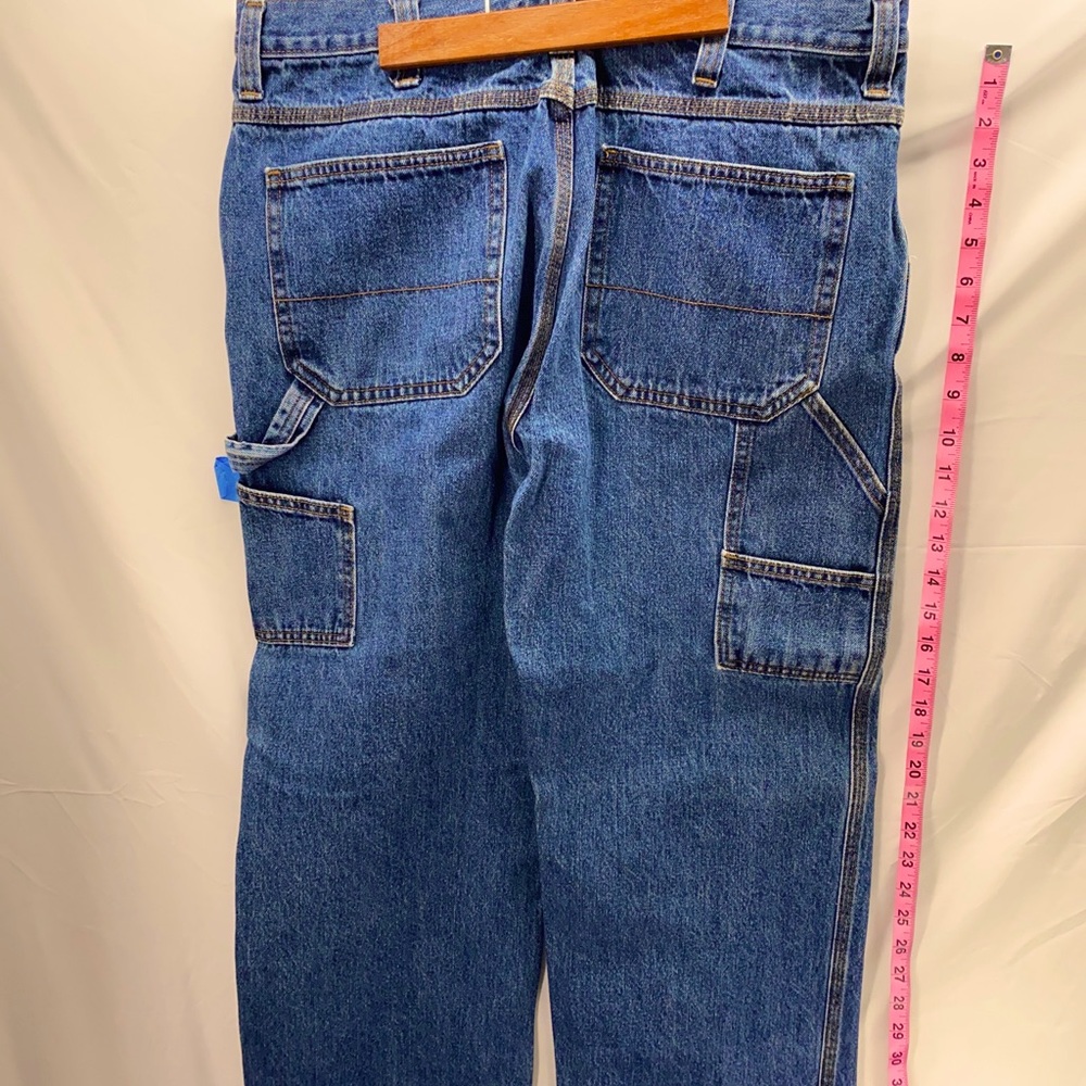 Faded Glory Regular Straight Men's 34x30Denim Blue Carpenter Jeans Medium Wash